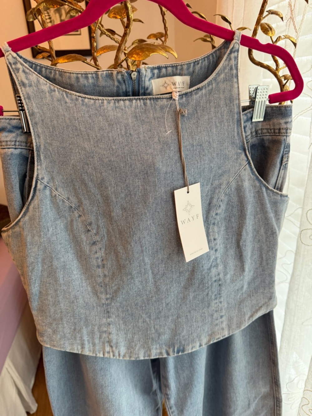 Wayf Light Blue Straight Leg Jeans Set